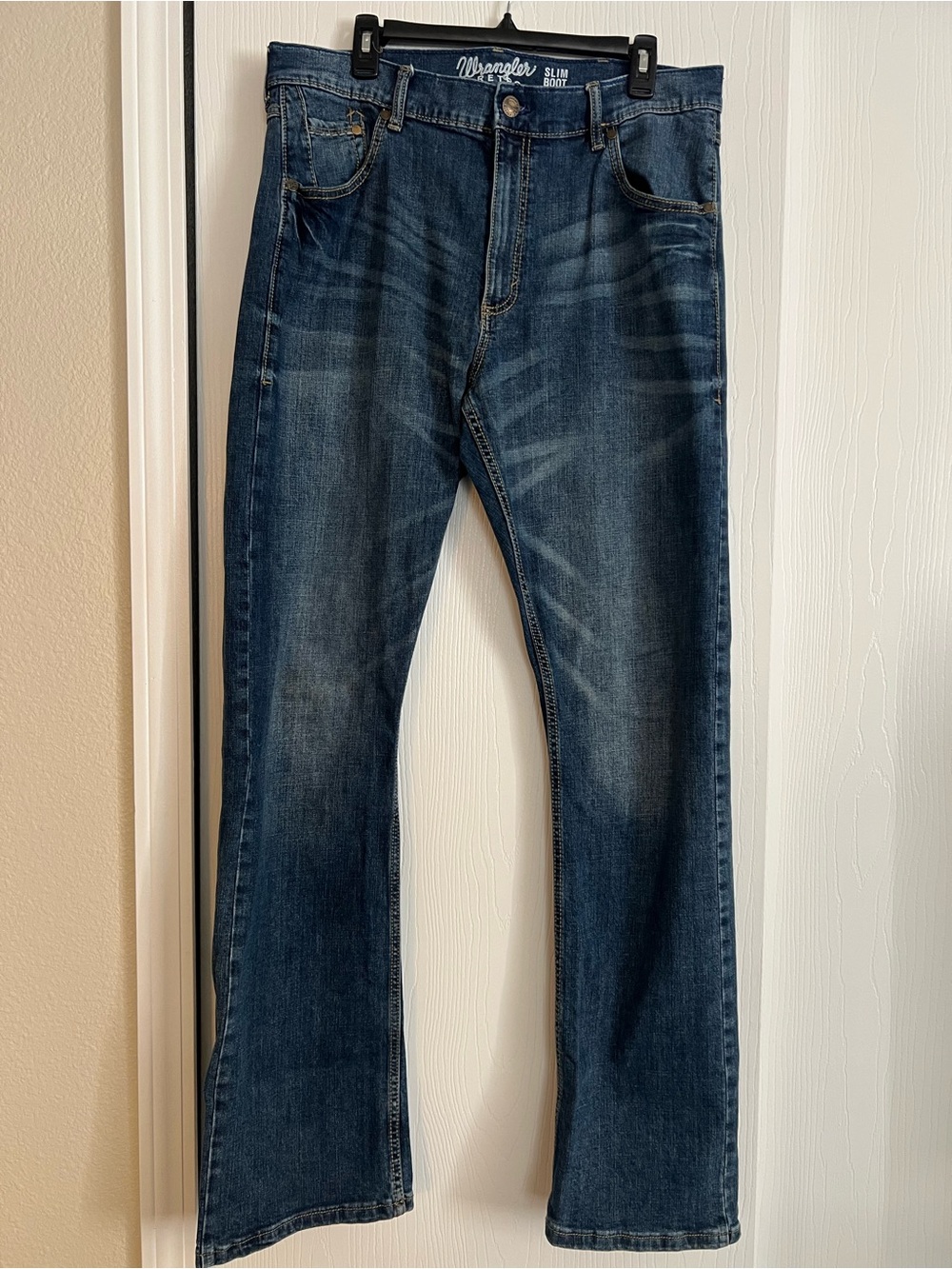 Wrangler Men's Slim Boot Jeans in Dark Blue Wash